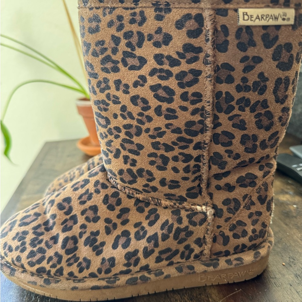 BearPaw Leopard Print Winter Boots - Picture 3 of 7